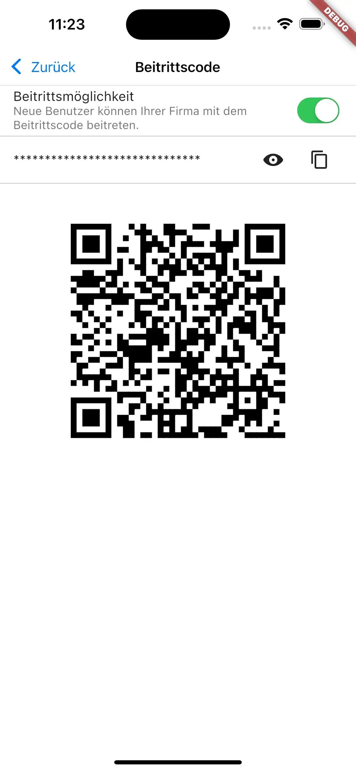Mitarbeiter hinzufügen mit QR-Code