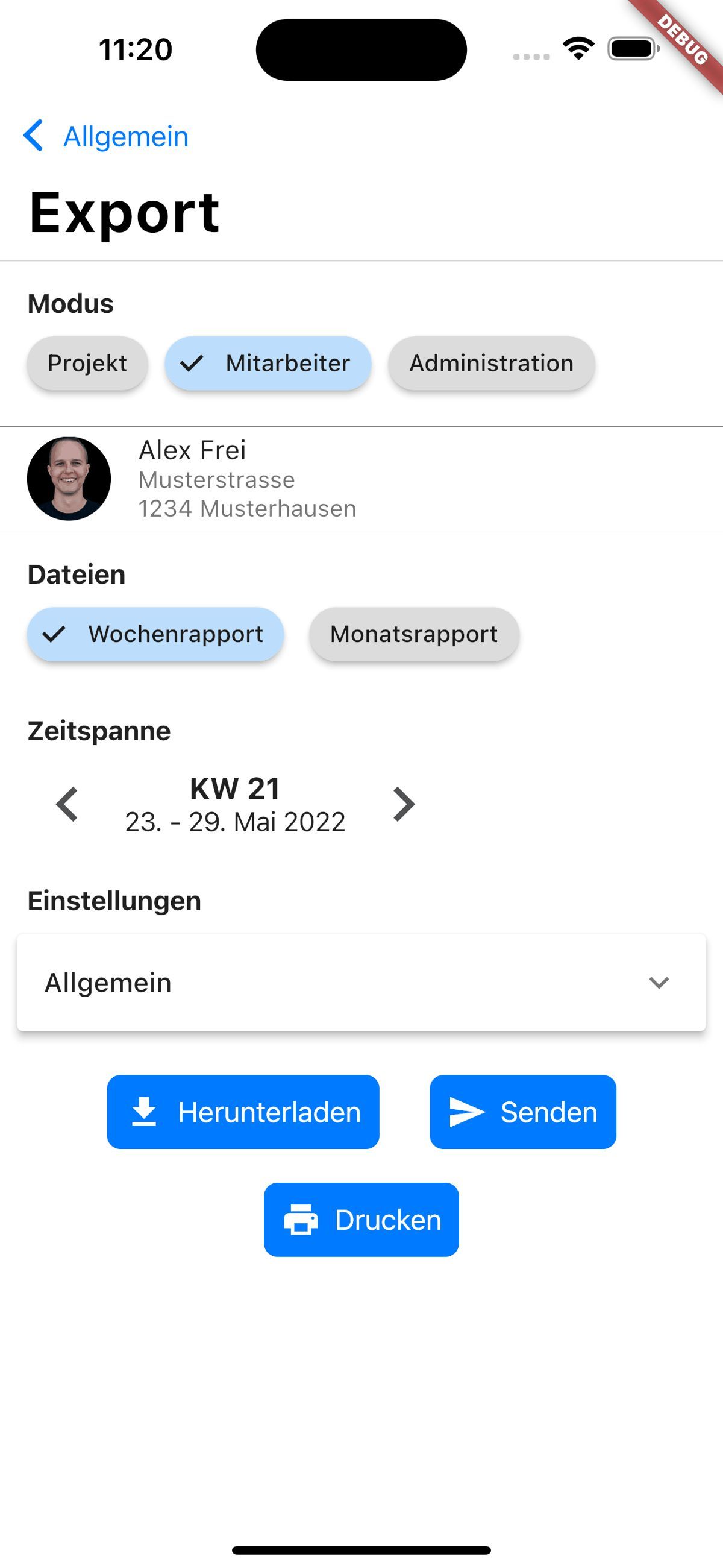 Export Mitarbeiter