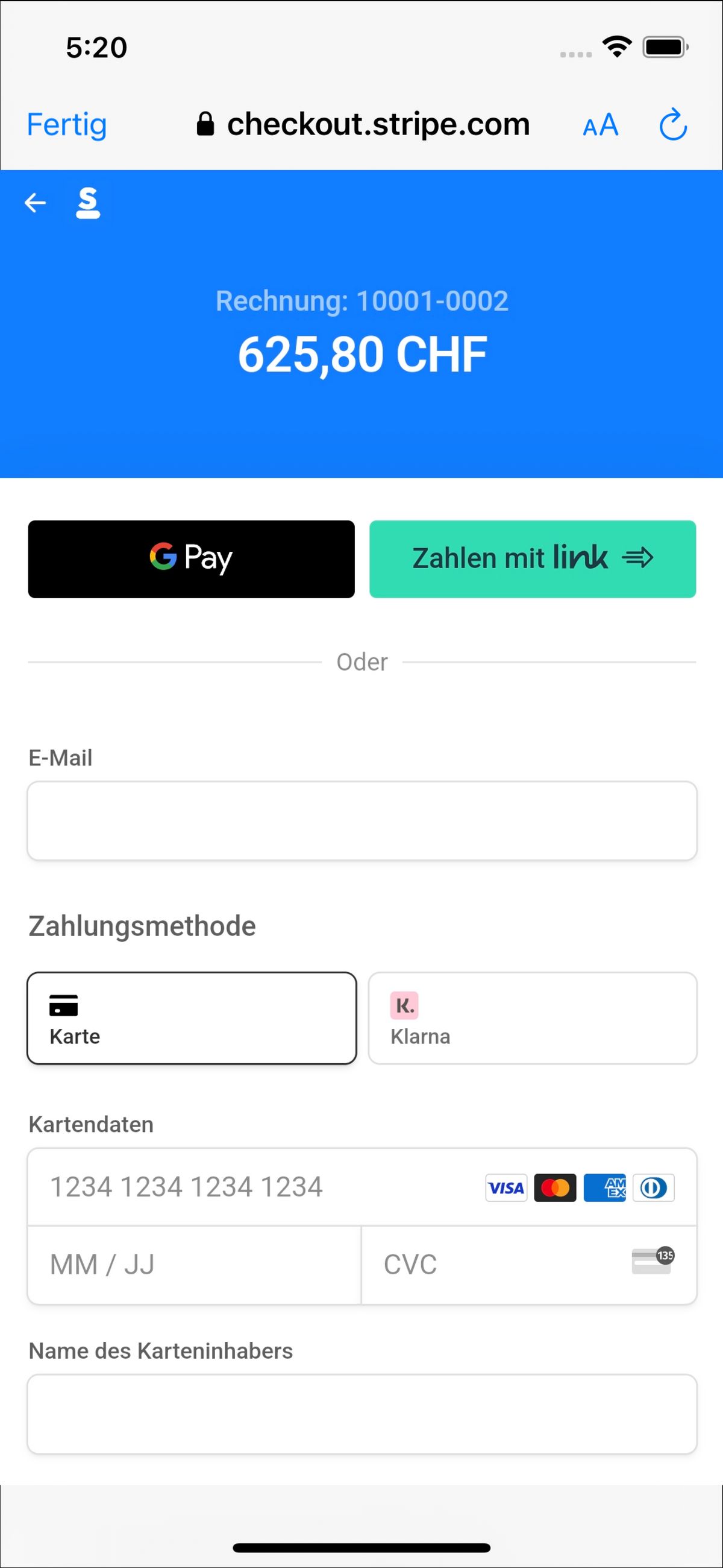 Stripe-Checkout-Mobile