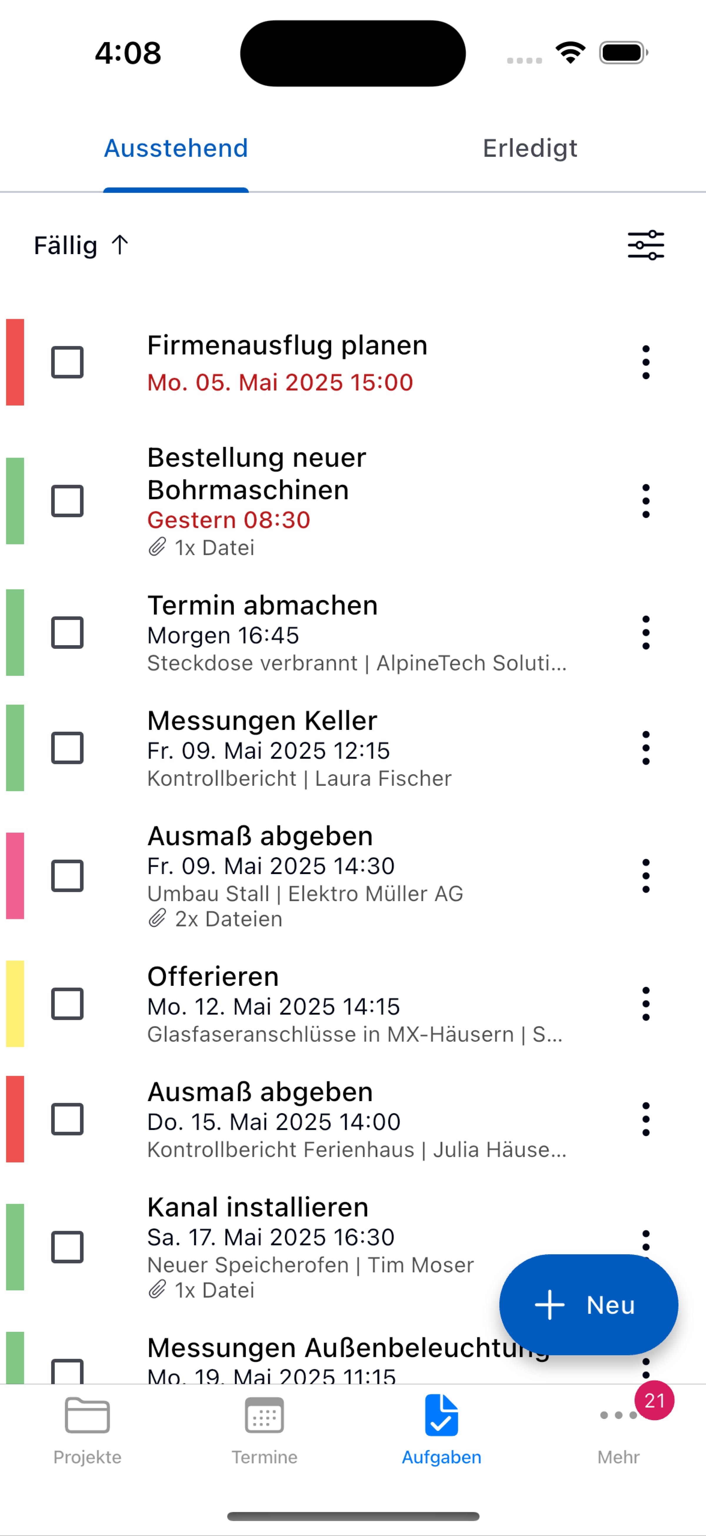Mitarbeiter-Aufgaben-Tabelle