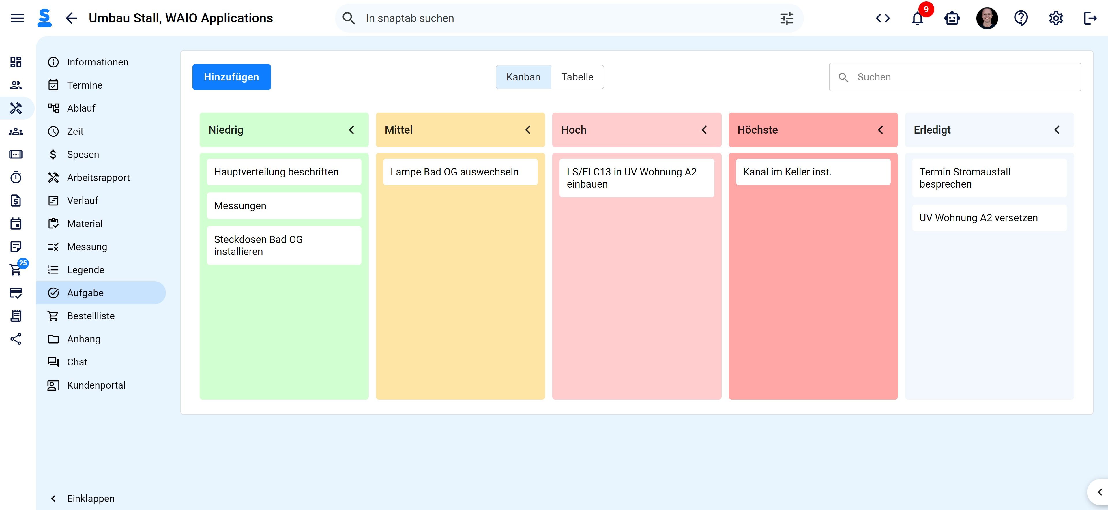 Aufgabenlisten Kanban