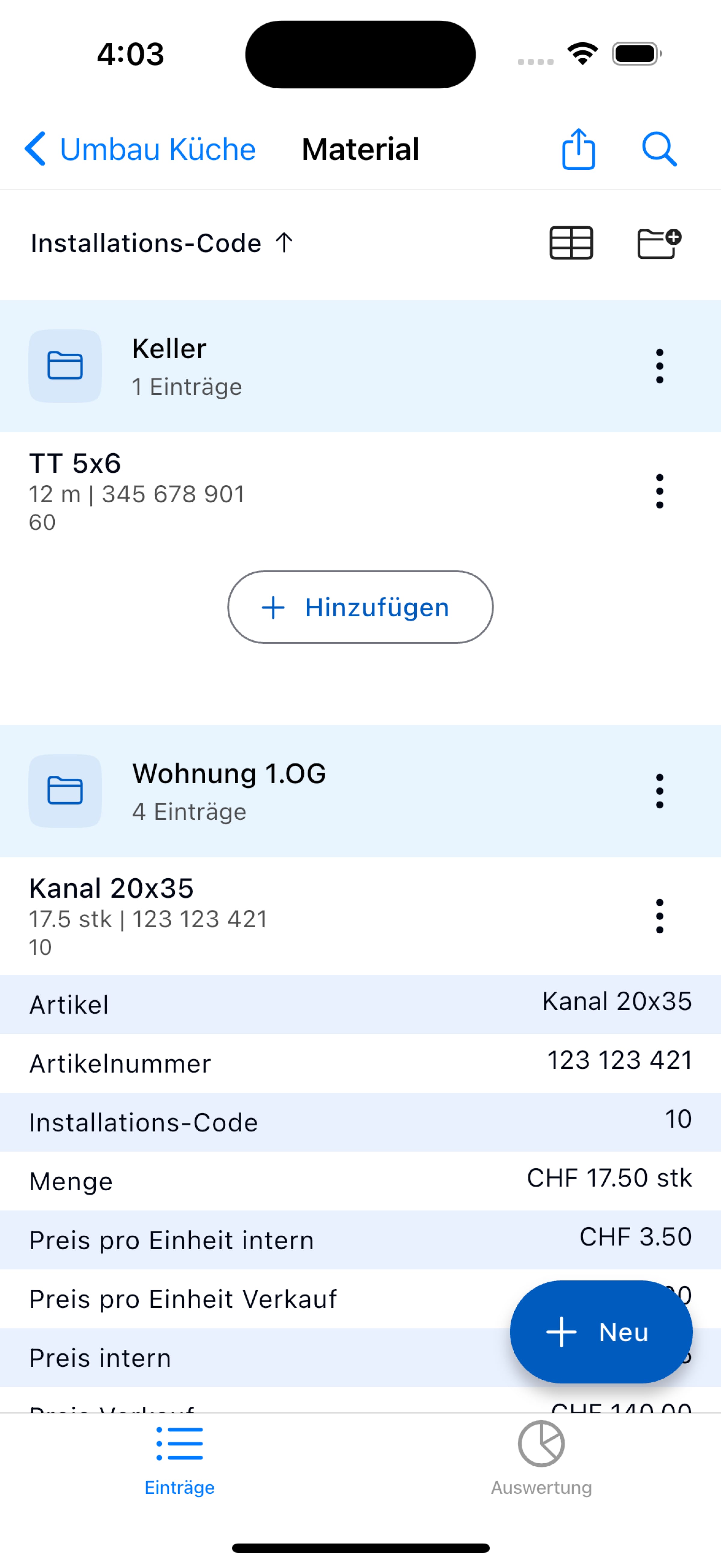 Projekt-Material
